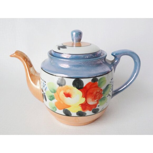 Vintage Luster Ware Teapot Creamer & Sugar With Lid Lusterware - Picture 4 of 8